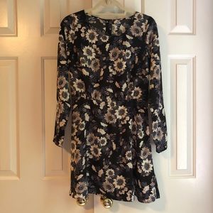 Free People Floral Long Sleeve Dress